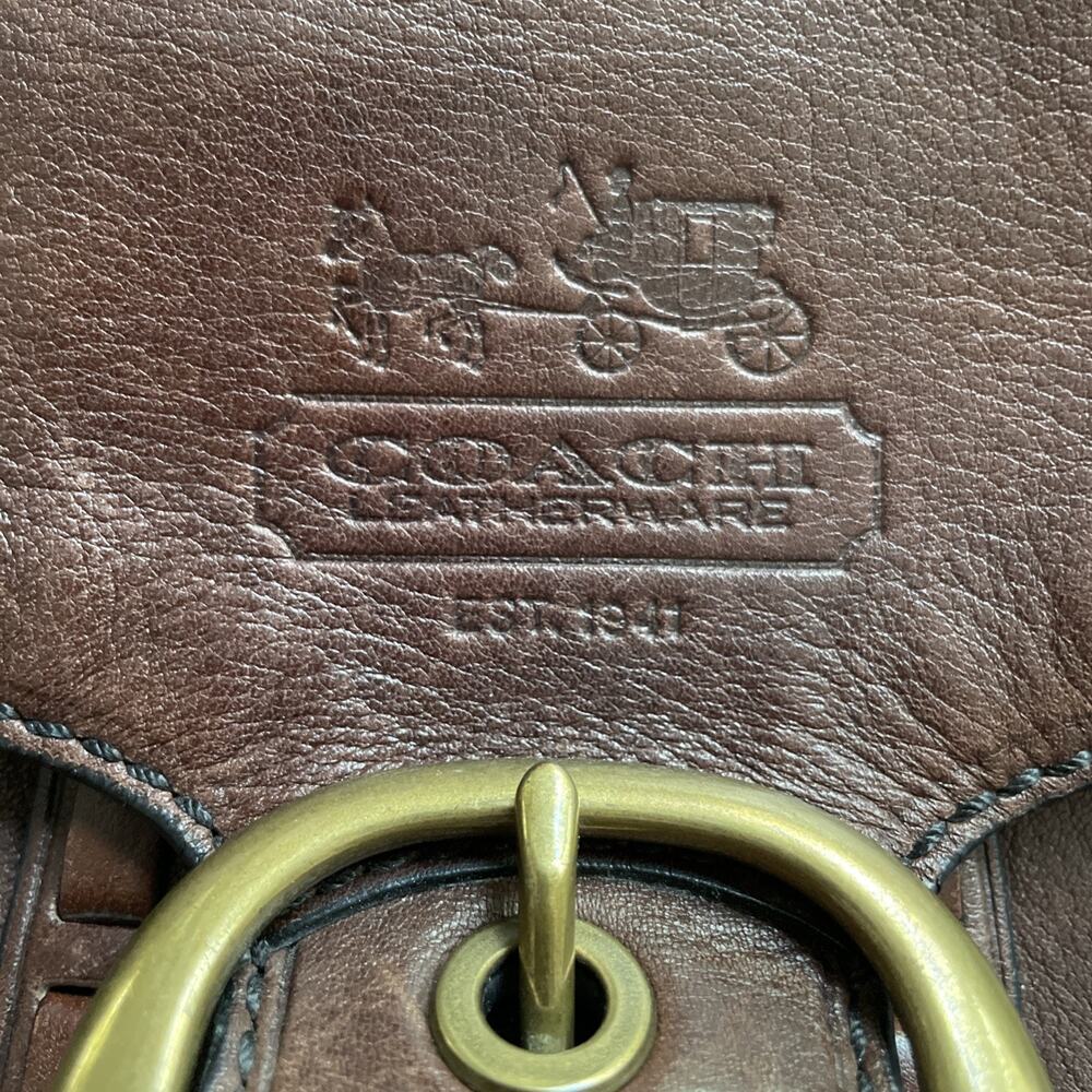 Coach Brown Leather Handbag Tattersall Flap Good Condition Rare Early 2000s - Picture 2 of 14